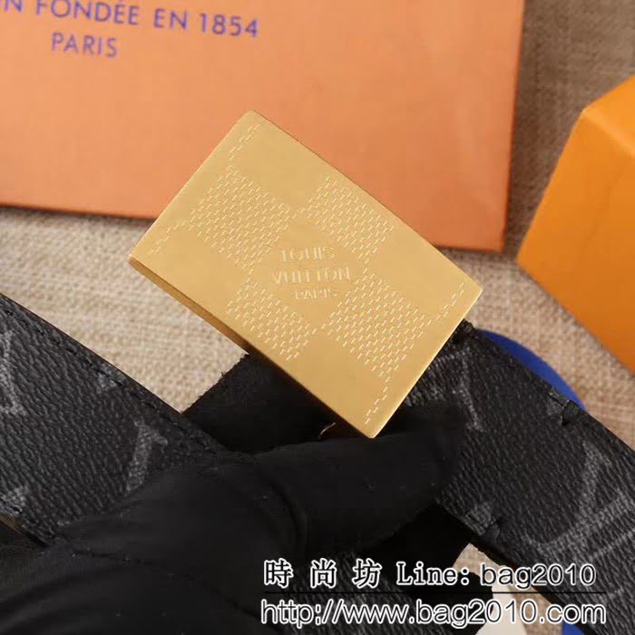 路易威登LV Damier帆布 小牛皮LV經典 Skyline雙面男士皮帶 兩種佩戴方式 LHG1598